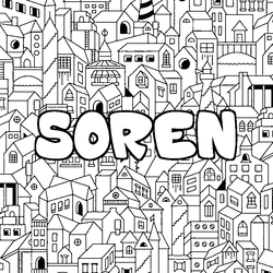 Coloraci&oacute;n del nombre SOREN - decorado ciudad