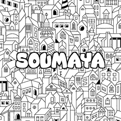 Coloraci&oacute;n del nombre SOUMAYA - decorado ciudad
