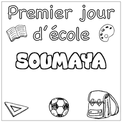 Coloraci&oacute;n del nombre SOUMAYA - decorado primer d&iacute;a de escuela