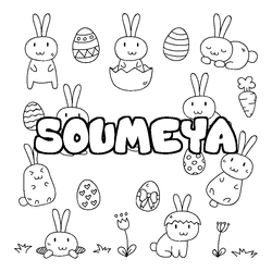 Coloraci&oacute;n del nombre SOUMEYA - decorado Pascua