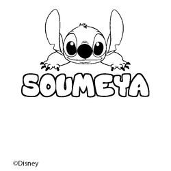 Coloraci&oacute;n del nombre SOUMEYA - decorado Stitch