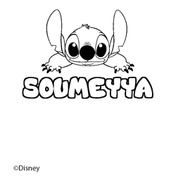 Coloraci&oacute;n del nombre SOUMEYYA - decorado Stitch