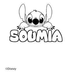 Coloraci&oacute;n del nombre SOUMIA - decorado Stitch