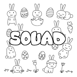 Coloraci&oacute;n del nombre SOUAD - decorado Pascua