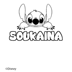 Coloraci&oacute;n del nombre SOUKAINA - decorado Stitch