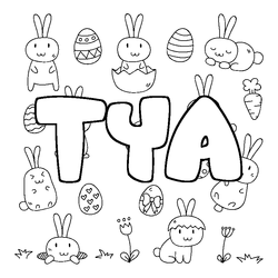 Coloraci&oacute;n del nombre TYA - decorado Pascua