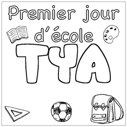 Coloraci&oacute;n del nombre TYA - decorado primer d&iacute;a de escuela