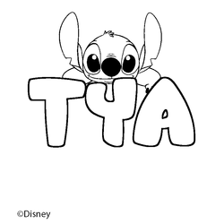 Coloraci&oacute;n del nombre TYA - decorado Stitch