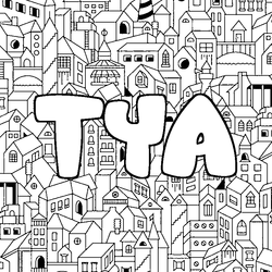 Coloraci&oacute;n del nombre TYA - decorado ciudad