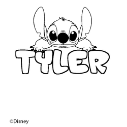 Coloraci&oacute;n del nombre TYLER - decorado Stitch