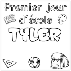 Coloraci&oacute;n del nombre TYLER - decorado primer d&iacute;a de escuela