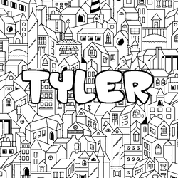 Coloraci&oacute;n del nombre TYLER - decorado ciudad