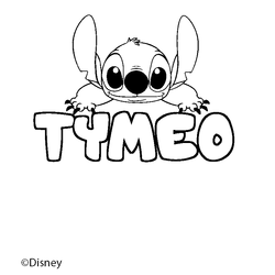 Coloraci&oacute;n del nombre TYMEO - decorado Stitch