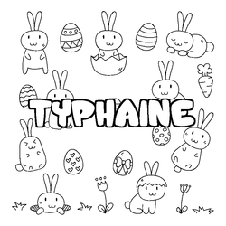 Coloraci&oacute;n del nombre TYPHAINE - decorado Pascua