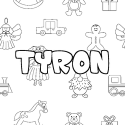Coloraci&oacute;n del nombre TYRON - decorado juguetes
