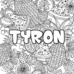 Coloraci&oacute;n del nombre TYRON - decorado mandala de frutas