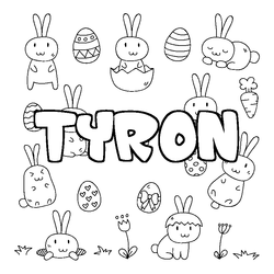 Coloraci&oacute;n del nombre TYRON - decorado Pascua