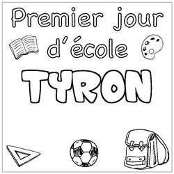 Coloraci&oacute;n del nombre TYRON - decorado primer d&iacute;a de escuela