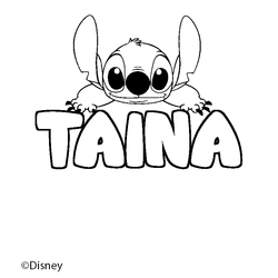 Coloraci&oacute;n del nombre TAINA - decorado Stitch