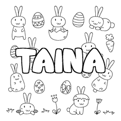 Coloraci&oacute;n del nombre TAINA - decorado Pascua