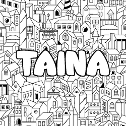 Coloraci&oacute;n del nombre TAINA - decorado ciudad