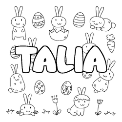 Coloraci&oacute;n del nombre TALIA - decorado Pascua