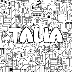 Coloraci&oacute;n del nombre TALIA - decorado ciudad