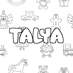 Coloraci&oacute;n del nombre TALYA - decorado juguetes