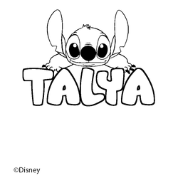 Coloraci&oacute;n del nombre TALYA - decorado Stitch