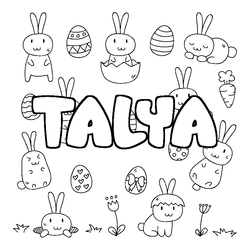 Coloraci&oacute;n del nombre TALYA - decorado Pascua