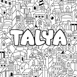 Coloraci&oacute;n del nombre TALYA - decorado ciudad