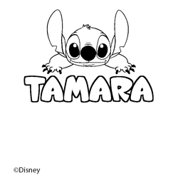 Coloraci&oacute;n del nombre TAMARA - decorado Stitch