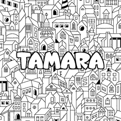 Coloraci&oacute;n del nombre TAMARA - decorado ciudad