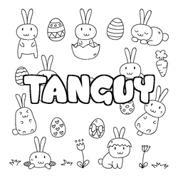 Coloraci&oacute;n del nombre TANGUY - decorado Pascua