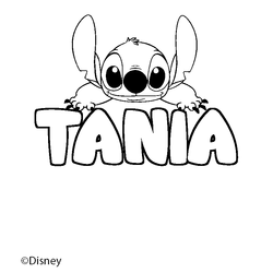 Coloraci&oacute;n del nombre TANIA - decorado Stitch