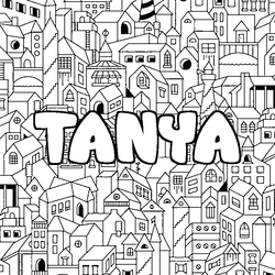 Coloraci&oacute;n del nombre TANYA - decorado ciudad