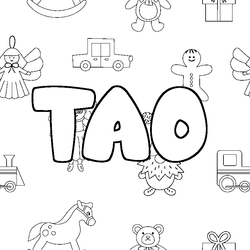 Coloraci&oacute;n del nombre TAO - decorado juguetes