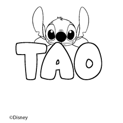Coloraci&oacute;n del nombre TAO - decorado Stitch