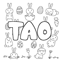 Coloraci&oacute;n del nombre TAO - decorado Pascua