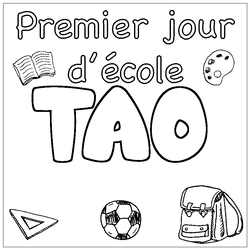 Coloraci&oacute;n del nombre TAO - decorado primer d&iacute;a de escuela