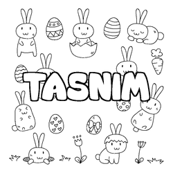 Coloraci&oacute;n del nombre TASNIM - decorado Pascua