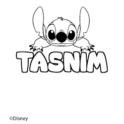 Coloraci&oacute;n del nombre TASNIM - decorado Stitch