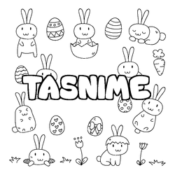 Coloraci&oacute;n del nombre TASNIME - decorado Pascua