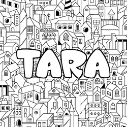 Coloraci&oacute;n del nombre TARA - decorado ciudad