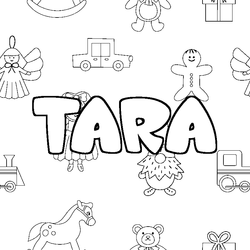 Coloraci&oacute;n del nombre TARA - decorado juguetes