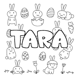 Coloraci&oacute;n del nombre TARA - decorado Pascua