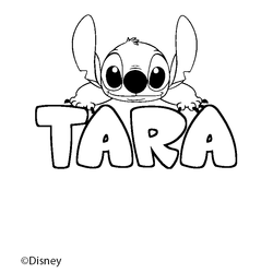 Coloraci&oacute;n del nombre TARA - decorado Stitch