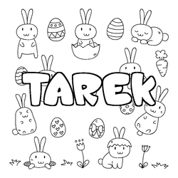 Coloraci&oacute;n del nombre TAREK - decorado Pascua
