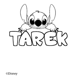 Coloraci&oacute;n del nombre TAREK - decorado Stitch