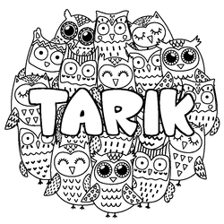 Coloraci&oacute;n del nombre TARIK - decorado b&uacute;hos